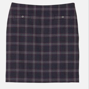 Banana Republic Women's Navy Blue Multi Plaid Mini Skirt - Size 0 (Petite)